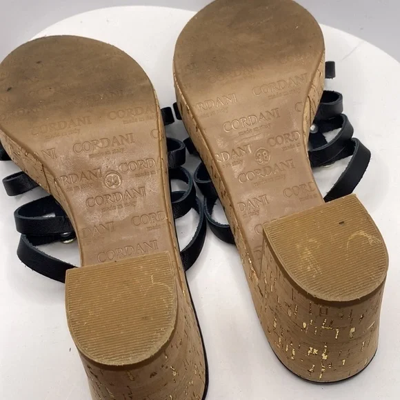 Cordani Keqne Italian Leather Caged Platform Cork Sandals - Picture 13 of 16